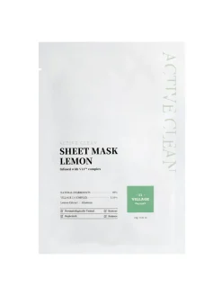 Village 11 Factory Mascarilla Facial|Rutina De Día|Active Clean Sheet Mask Lemon