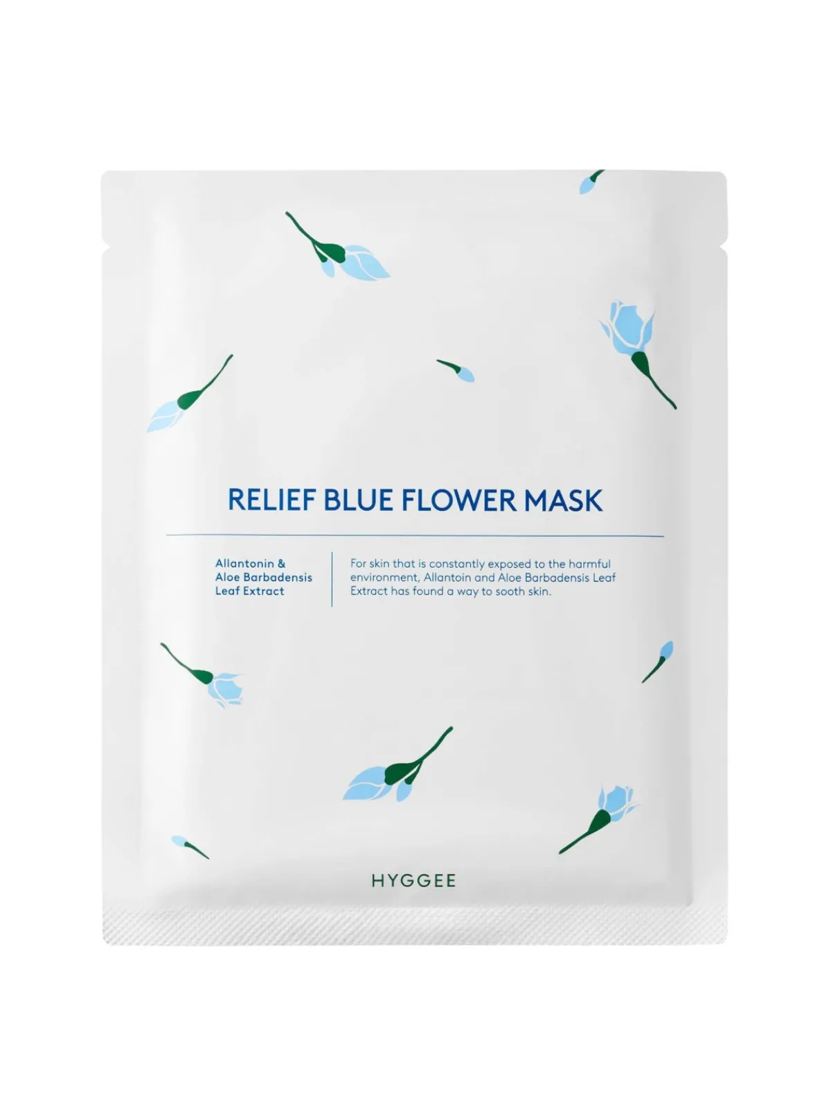 Hyggee Mascarilla Facial|Rutina De Día|Relief Blue Flower Mask
